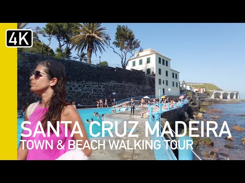 Santa Cruz, Madeira, Portugal 2023 | Town & Beach Walking Tour 4K
