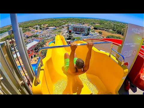 Waterslides at Aquashow Park in Portugal & Montanha Russa Water Coaster