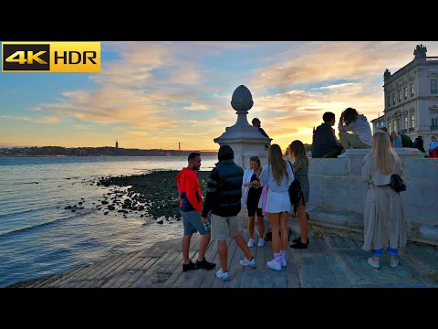 Lisbon Sunset Walk | Lisbon Portugal Walking Tour  [4K HDR]