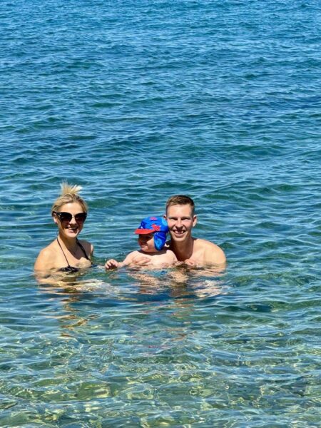We are swimming in Porec