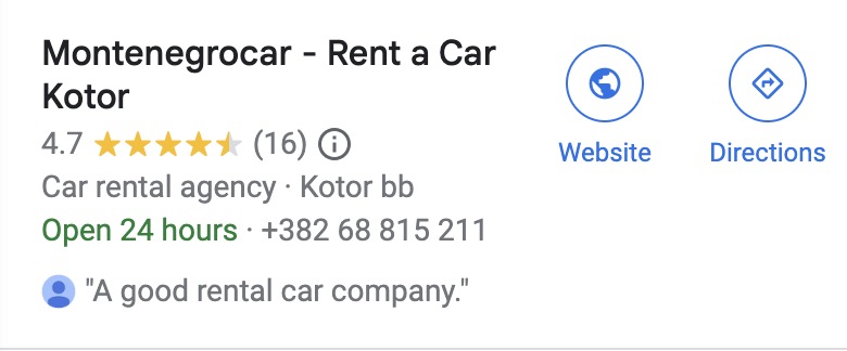 Montenegrocar Rent a Car Kotor Google Maps reviews Montenegrocar Rent a Car Kotor Google Maps reviews