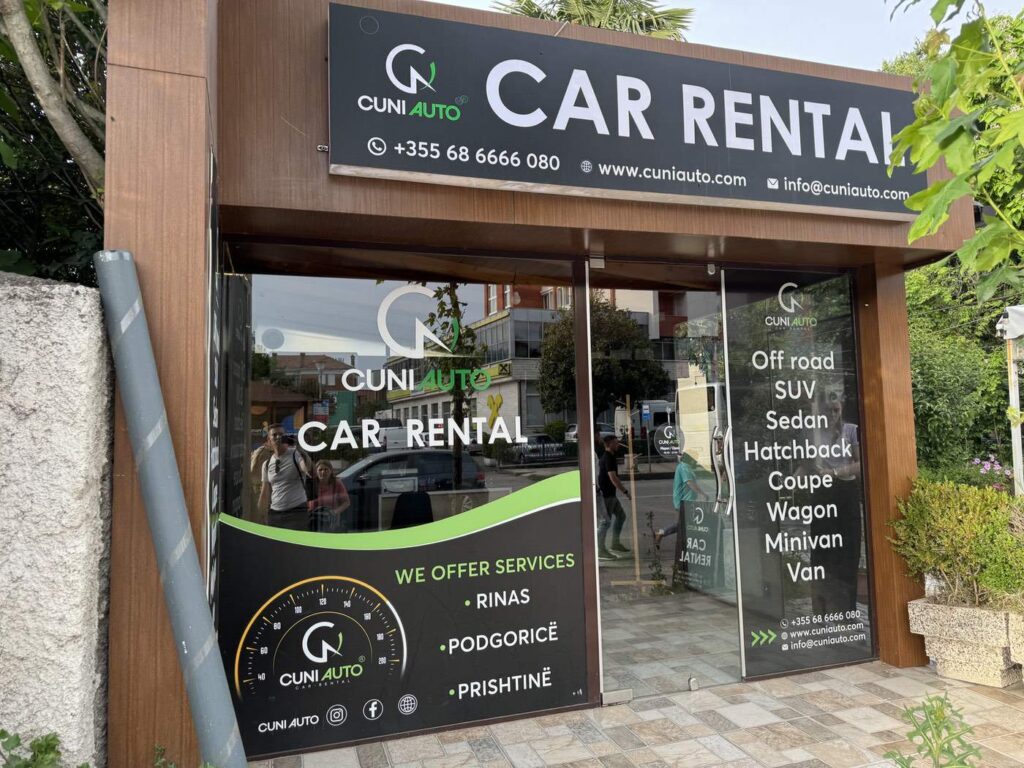 Car Rental Office Front in Albania Skoder