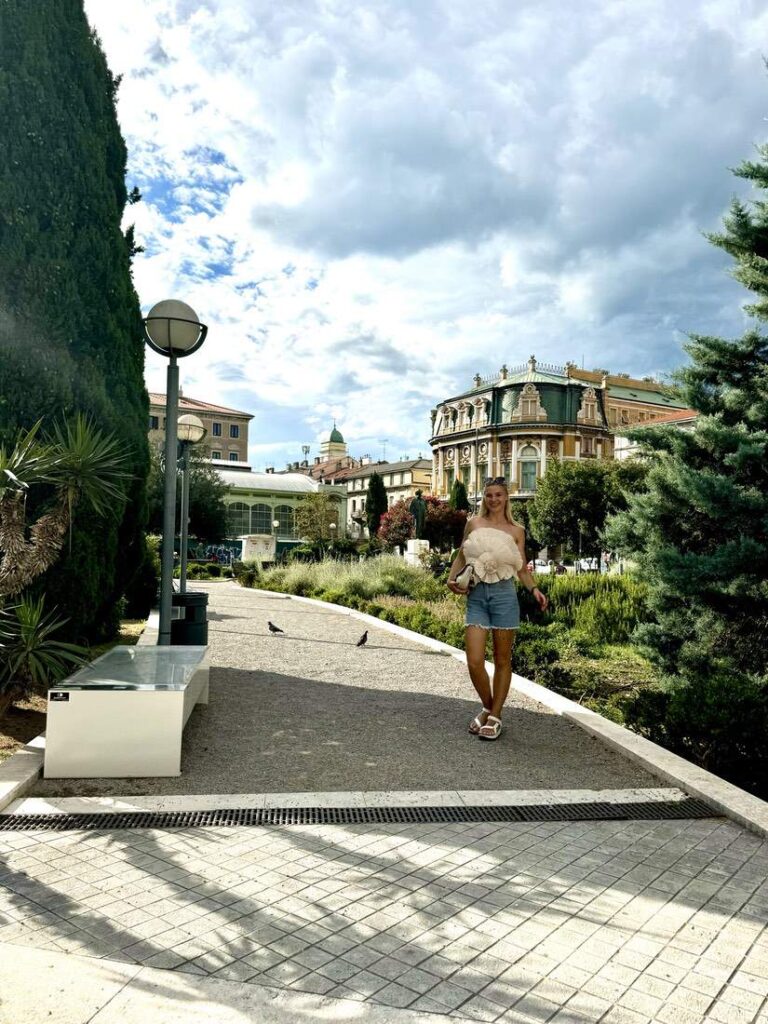 My Wife Walking In Rijeka Central Square