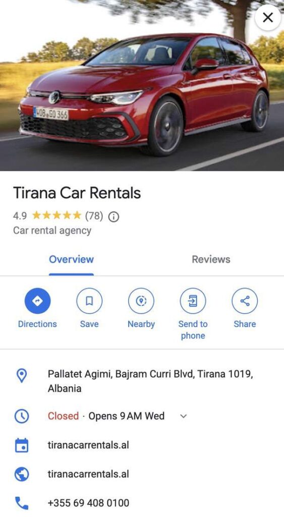 Tirana Car Rentals