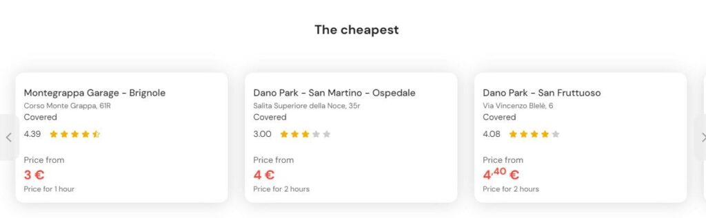 Cheapest parking in Genoa