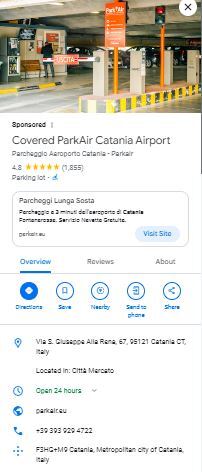 Überdachter ParkAir Flughafen Catania