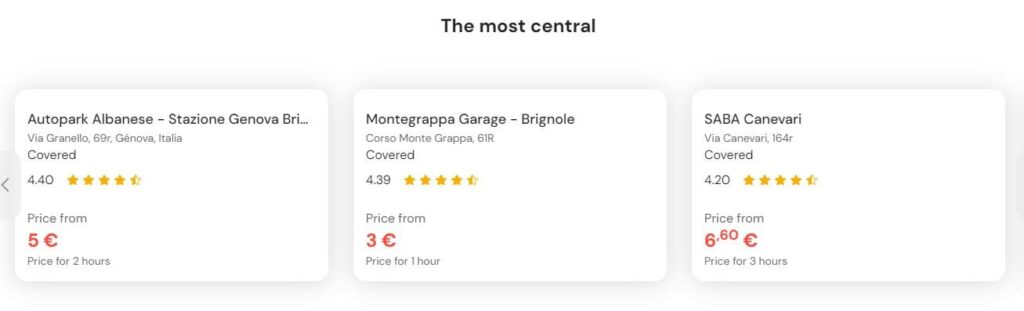 Most central parking in Genoa