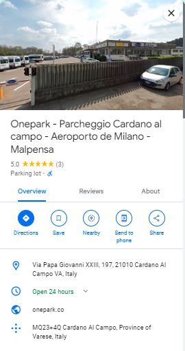 Onepark – Parcheggio Cardano al Campo