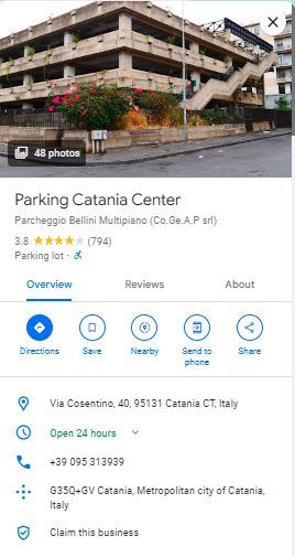 Parkplatz Catania Zentrum
