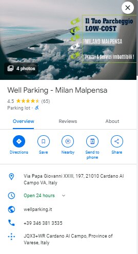 Well Parking Milan Malpensa