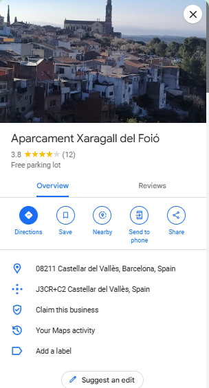 Aparcament Xaragall del Foio