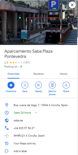 Aparcamiento Saba Plaza Pontevedra