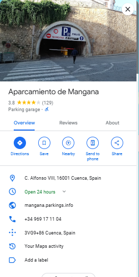 Aparcamiento de Mangana