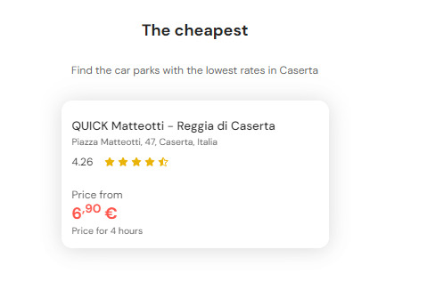 Cheapest Parking in Caserta