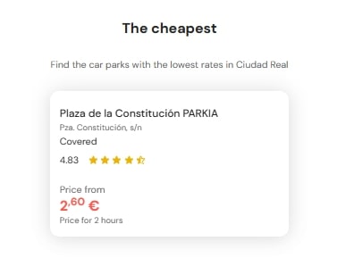 Cheapest Parking in Ciudad real