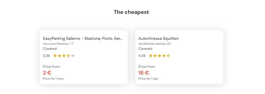 Cheapest parking in Salerno