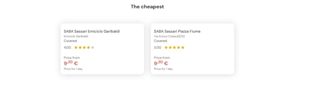 Cheapest parking in Sassari Cheapest parking in Sassari