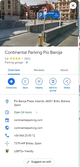 Continental Parking Pio Baroja