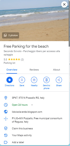 Parking gratuit pour la plage Parking gratuit pour la plage