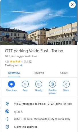 GTT parking Valdo Fusi Torino GTT parking Valdo Fusi Torino