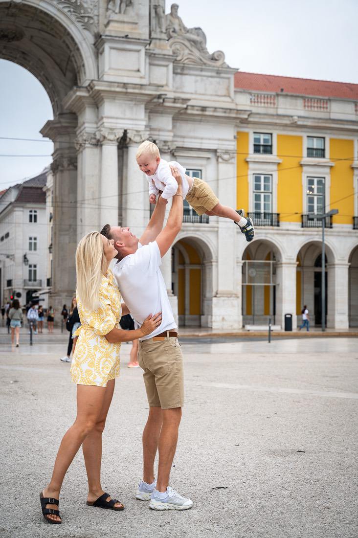 Happy family in Lisbon