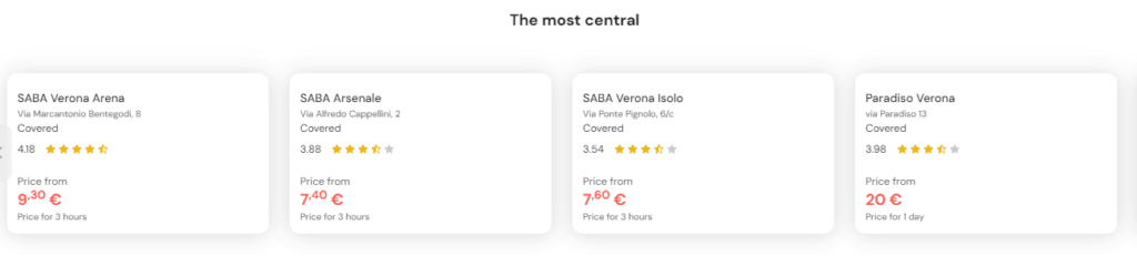 Most Central Parking in Verona