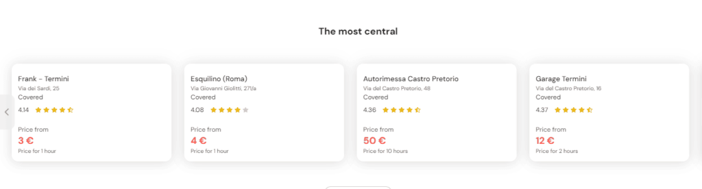 Most central parking in Rome