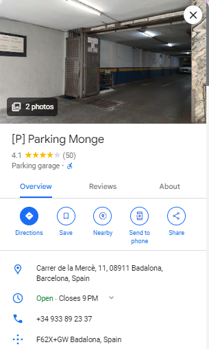 P Parking Monge