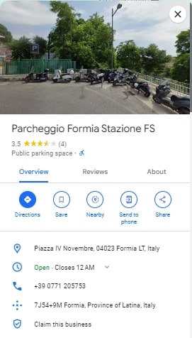 Parcheggio Formia Stazione FS