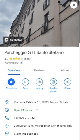 Parcheggio GTT Santo Stefano Parcheggio GTT Santo Stefano