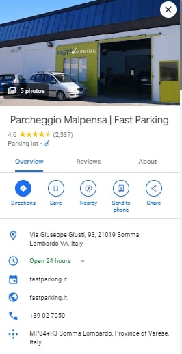 Parcheggio Malpensa Fast Parking