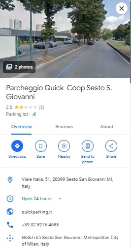 Parcheggio Quick Coop Sesto S. Giovanni