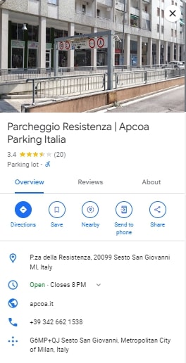 Parcheggio Resistenza Apcoa Parking Italia