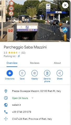 Parcheggio Saba Mazzini