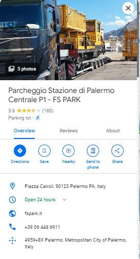 Parcheggio Stazione di Palermo Centrale P1 FS PARK