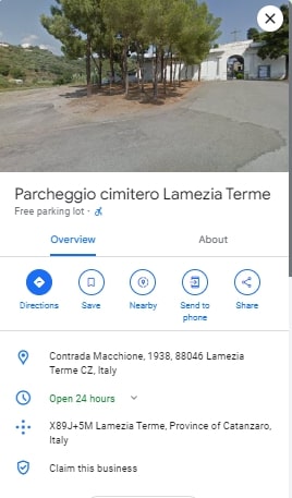 Cimitero-Parkplatz Lamezia Terme