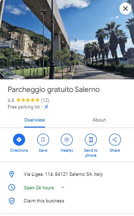 Parcheggio gratuito Salerno