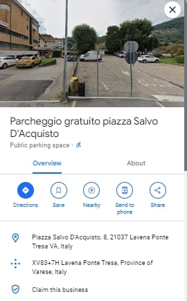 Parcheggio gratuito piazza Salvo DAcquisto