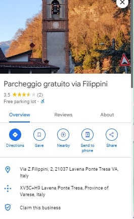 Parcheggio gratuito via Filippini