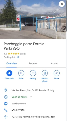 Parcheggio porto Formia ParkinGO