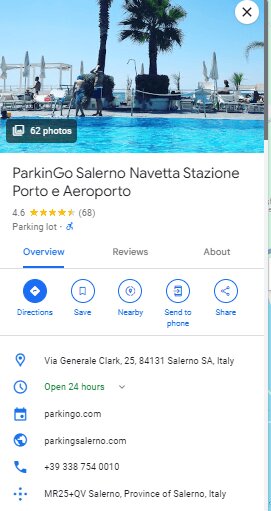 ParkinGo Salerno Navetta Stazione Porto e Aeroporto