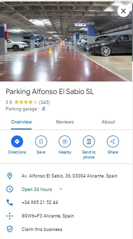 Parking Alfonso El Sabio SL