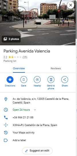 Parking Avenida Valencia