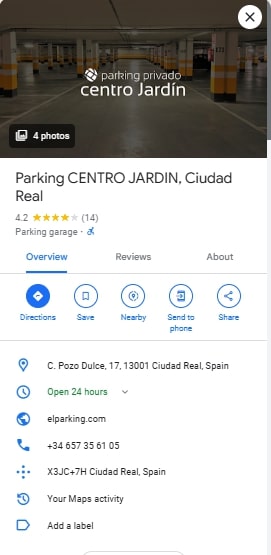 Parking CENTRO JARDIN Ciudad Real