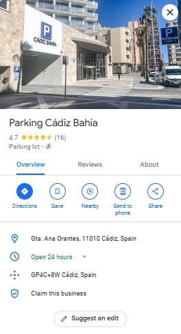 Parking Cadiz Bahia