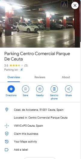 Parking Centro Comercial Parque De Ceuta