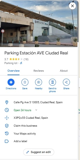 Parking Estacion AVE Ciudad Real