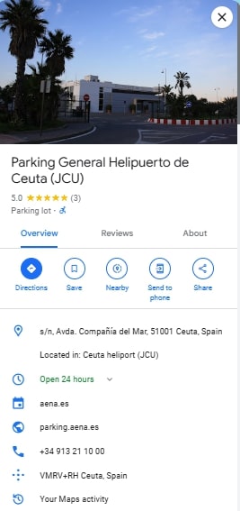 Parking General Helipuerto de Ceuta JCU