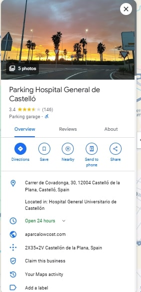 Parking Hospital General de Castello