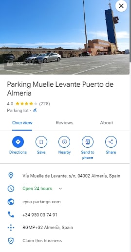 Parking Muelle Levante Puerto de Almeria